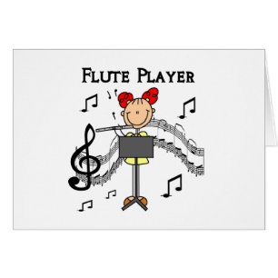 Stick Figure Girl Flute Player Tshirts et cadeaux