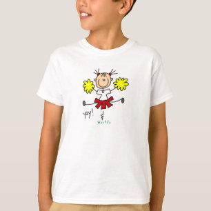 Stick Figure Girl Pom-pom girl Tshirts et cadeaux