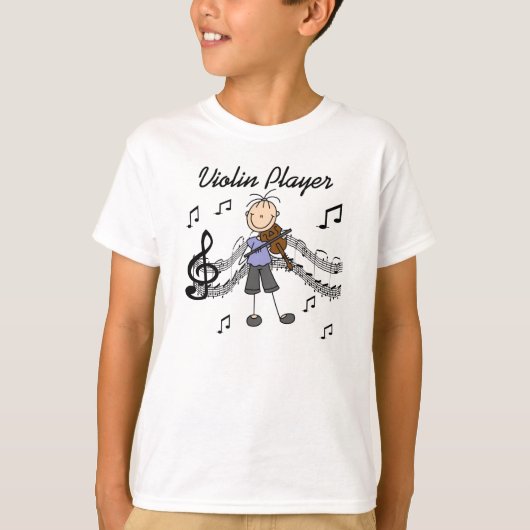 Stick Figure Girl Violin Player T-shirts et cadeau (Devant)