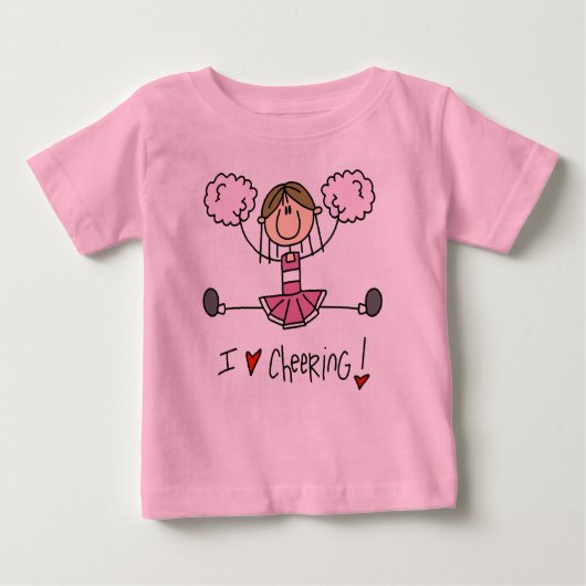 Stick Figure I Love Cheering T-shirts et cadeaux (Devant)