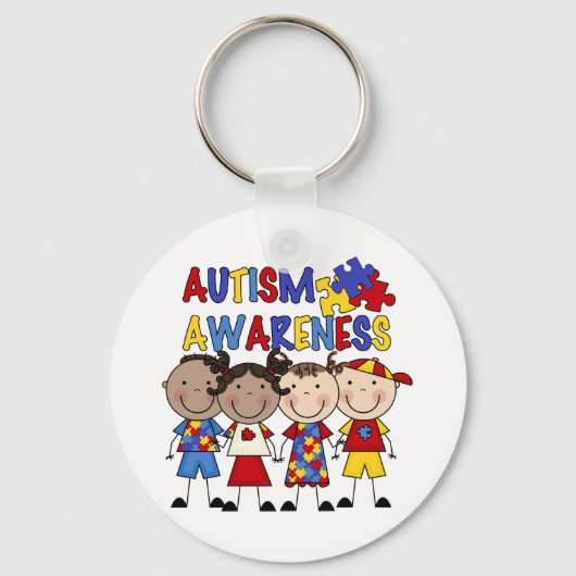 Stick Figure Kids Awareness Sleutelhanger (Voorkant)