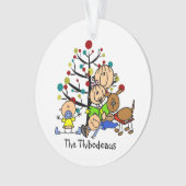 Stick Figure Maman, Enfants, Chien Acrylique Ornem (devant)