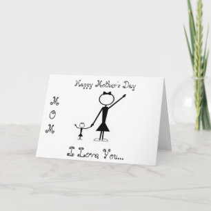 Stick Figure Moederdag Wenskaart Kaart
