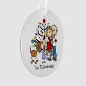 Stick Figure Papa, Maman, Fille, Animaux Acrylique (devant)