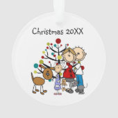 Stick Figure Papa, Maman, Fille, Animaux Acrylique (dos)