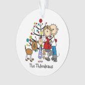 Stick Figure Papa, Maman, Fille, Animaux Acrylique (devant)