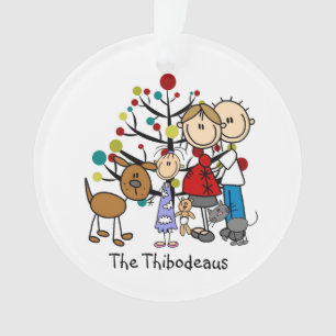 Stick Figure Papa, Maman, Fille, Animaux Acrylique