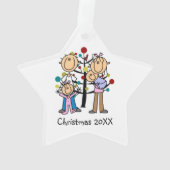 Stick Figure Parents, Fille, Bébé Garçon Ornament (dos)
