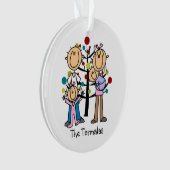 Stick Figure Parents, Fille, Bébé Garçon Ornament (devant)