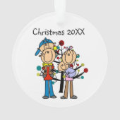 Stick Figure Parents, Garçon, Ornement bébé (dos)