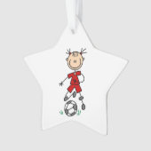 Stick Figure Soccer Rouge Uniforme Acrylique Ornem (devant)