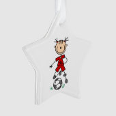 Stick Figure Soccer Rouge Uniforme Acrylique Ornem (devant)
