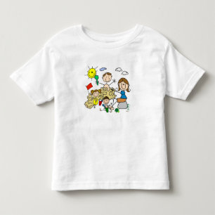 Stick Figures Family Beach Fun Kinder Shirts