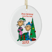 Stick Figures First Kerstmis New Home Ornament (Rechts)