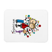 Stick Figures Protant Parents Girl Magneet (Horizontaal)