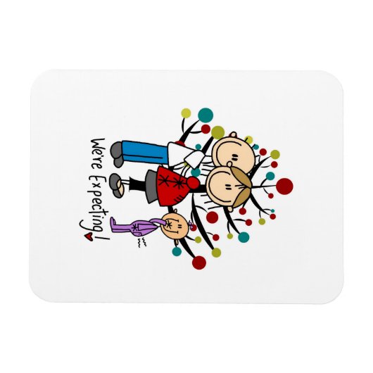 Stick Figures Protant Parents Girl Magneet (Horizontaal)