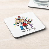 Stick Figures Protant Parents Girl Onderzetter (Linkerzijde)