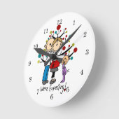 Stick Figures Protant Parents Girl Ronde Klok (Hoek)