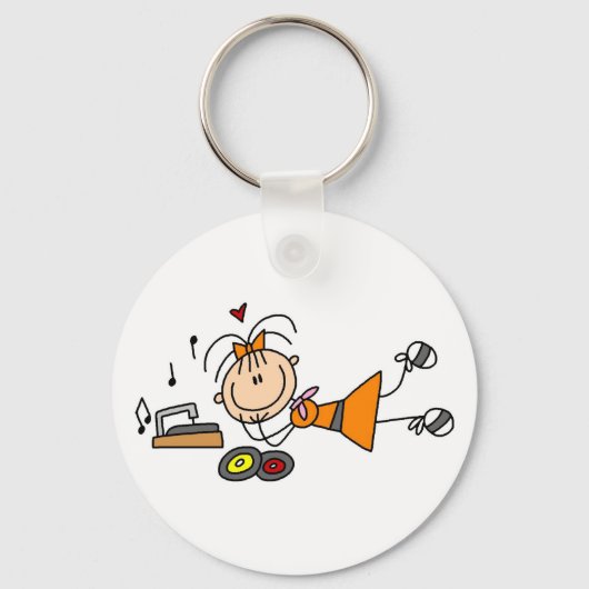 Stick Figuur 50's Girl T-shirts en Gifts Sleutelhanger (Voorkant)