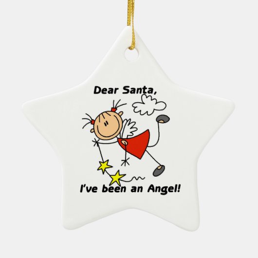 Stick Figuur Angel Girl Ornament (Achterkant)