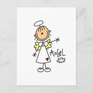 Stick Figuur Angel T-shirts en cadeautjes Briefkaart