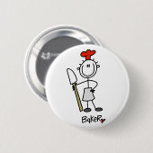 Stick Figuur Baker Ronde Button 5,7 Cm (Voorkant /achterkant)