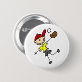 Stick Figuur Baseball Button (Voorkant /achterkant)