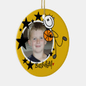 Stick Figuur Basketball Foto Ornament (Rechts)