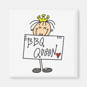 Stick Figuur BBQ Queen Magneet