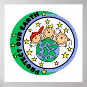 Stick Figuur bescherm onze Aarde T-shirts en cadea Poster (Voorkant)