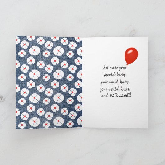 Stick Figuur Birthday Girl met Wine Glass Kaart (Binnen)