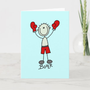 Stick Figuur Boksen T-shirts en geschenken Kaart