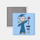 Stick Figuur Boy Afstuderen T-shirts en cadeautjes Magneet (Voorkant / Achterkant)