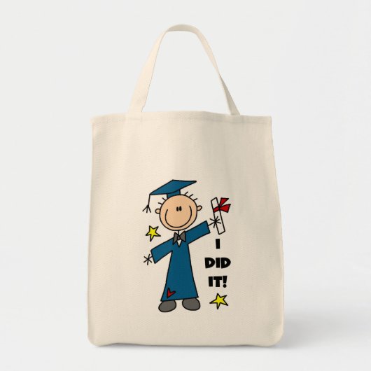 Stick Figuur Boy Afstuderen T-shirts en cadeautjes Tote Bag (Voorkant)