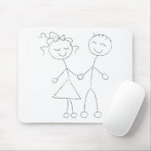 Stick Figuur Boy and Girl Muismat (Met muis)