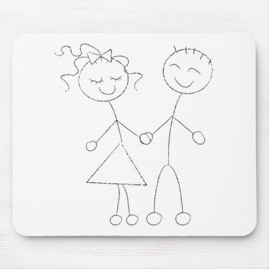 Stick Figuur Boy and Girl Muismat (Voorkant)