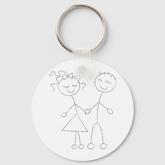 Stick Figuur Boy and Girl Sleutelhanger (Voorkant)