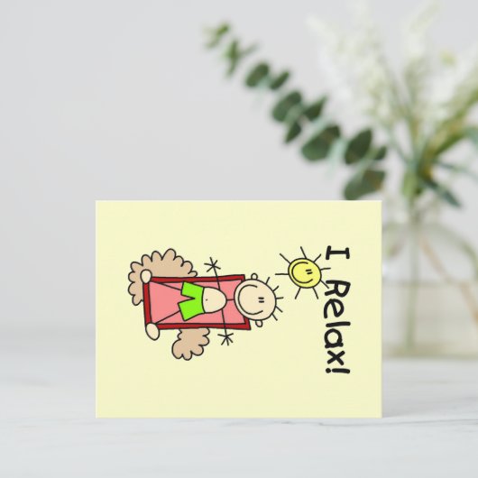 Stick Figuur Boy I Relax Briefkaart (Staand voorkant)