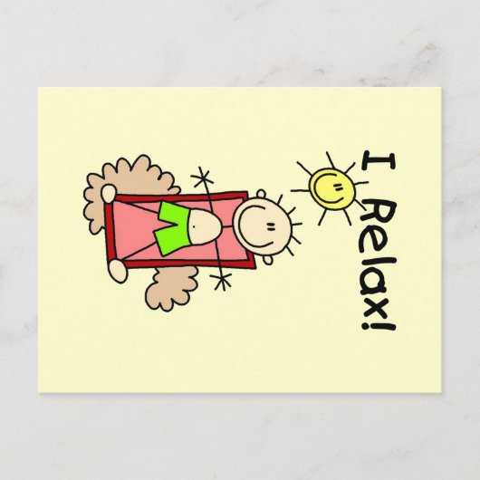 Stick Figuur Boy I Relax Briefkaart (Voorkant)