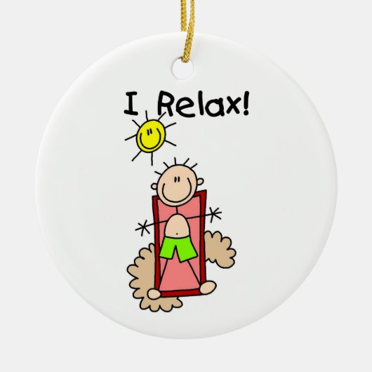 Stick Figuur Boy I Relax Keramisch Ornament (Voorkant)