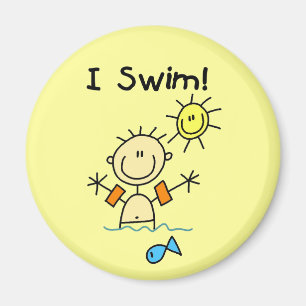 Stick Figuur Boy I Swim Magneet