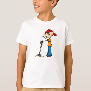 Stick Figuur Boy met Shovel T-shirt