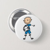 Stick Figuur Boy Soccer Button (Voorkant /achterkant)