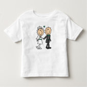 Stick Figuur Bride and Groom T-shirts en cadeautje (Voorkant)