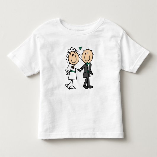 Stick Figuur Bride and Groom T-shirts en cadeautje (Voorkant)