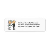 Stick Figuur Bride and Groom T-shirts en cadeautje Etiket (Voorkant)