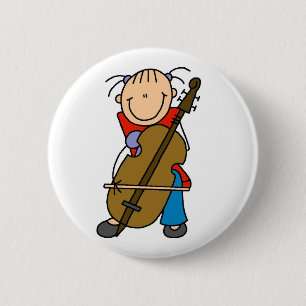 Stick Figuur Cello Button