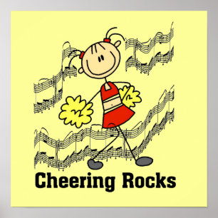 Stick Figuur Cheering Rocks T-shirts en cadeautjes Poster