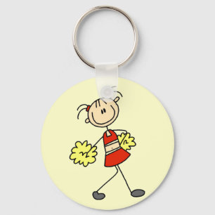 Stick Figuur Cheerlead Tshirts en Gifts Sleutelhanger