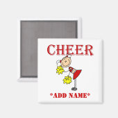 Stick figuur cheerleader magneet (Voorkant / Achterkant)